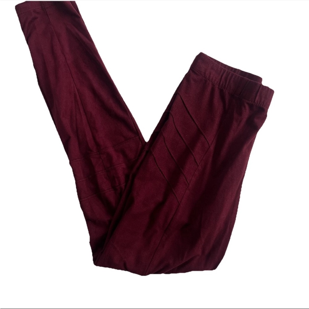 Forever 21 Faux Suede Women’s Leggings M Moto Biker Holiday Party Festive Cozy
